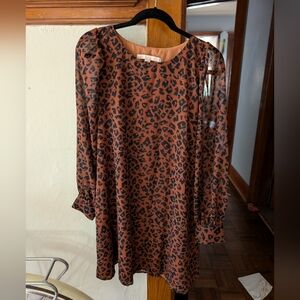 Hutch Leopard Print Mini Dress SZ M